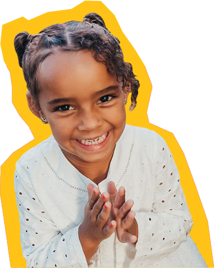 happy-child Child at SDCDM clapping hands together and smiling at camera