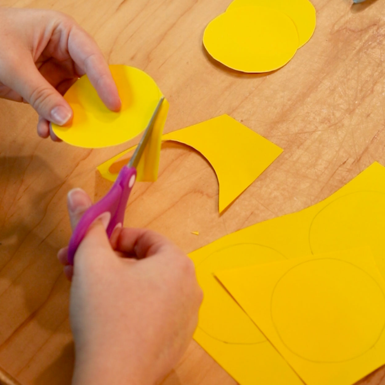 Cut out yellow circles