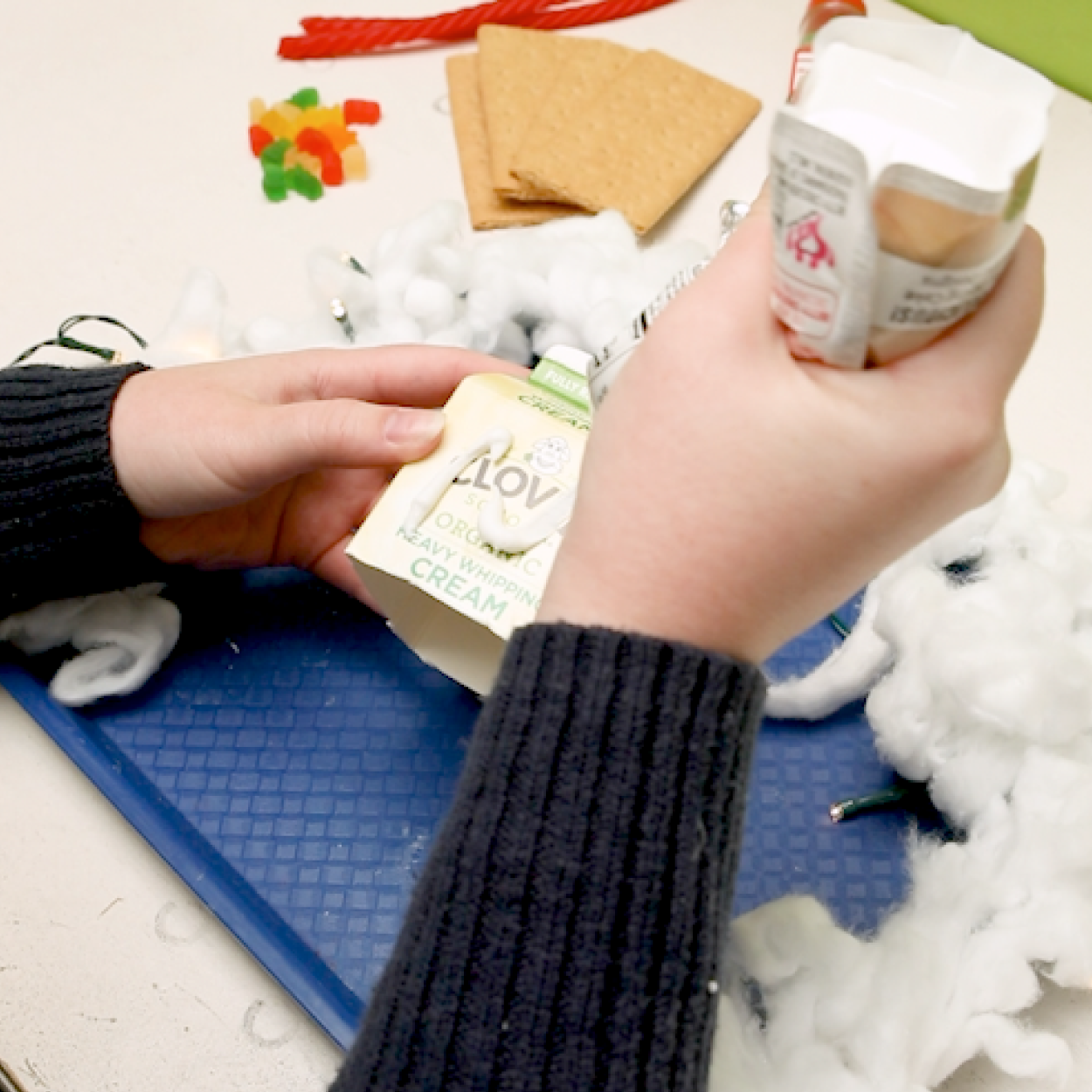Add icing to a carton